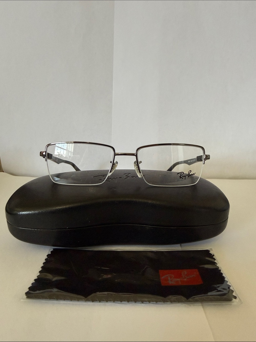 Ray-Ban RB 6263 (2502) Men’s Semi-Rimless Rectangular Eyeglasses Frame,Metal
